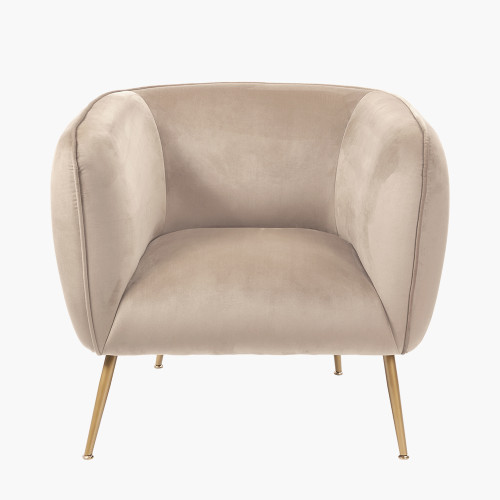 Lucca Biscuit Velvet and Metal Armchair