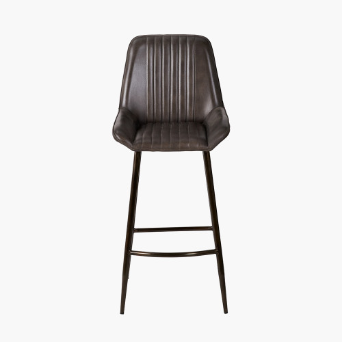 Angelo Peppercorn Leather Retro Bar Stool