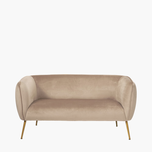 Lucca Biscuit Velvet and Metal Sofa