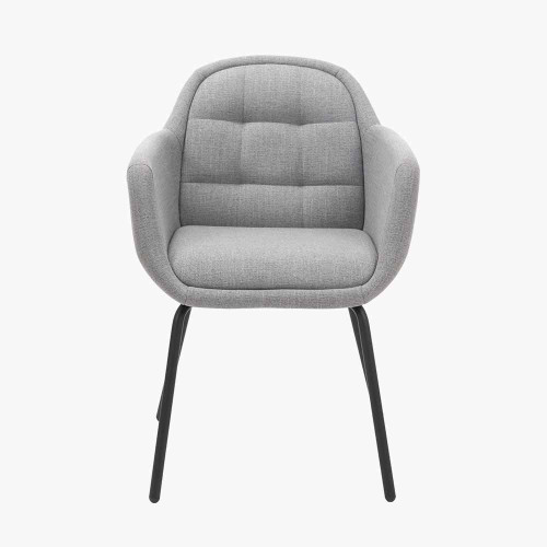 Alba Grey Linen Mix Carver Dining Chair 