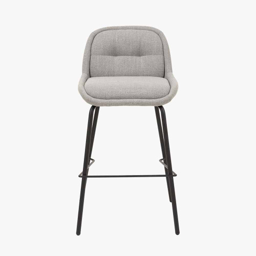 Alba Grey Linen Mix Bar Stool with Black