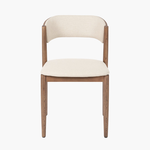 Elias Linen & Dark Wood Dining Chair