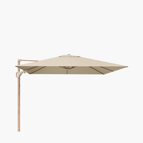 Challenger Teak T2 3m Square Champagne Free Arm Parasol