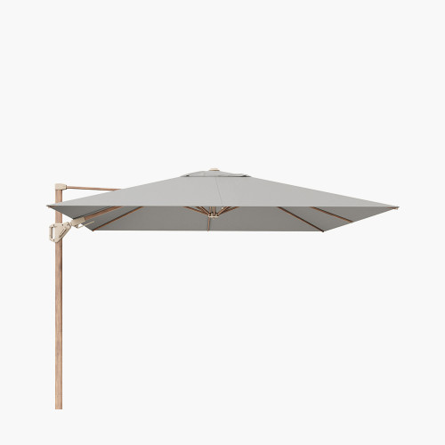 Challenger Teak T2 3m Square Premium Manhattan Grey Free Arm Parasol