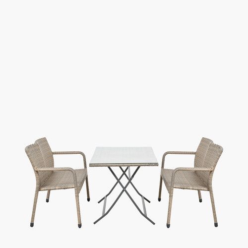 tobs Grey Rattan Two Bench Dining Set