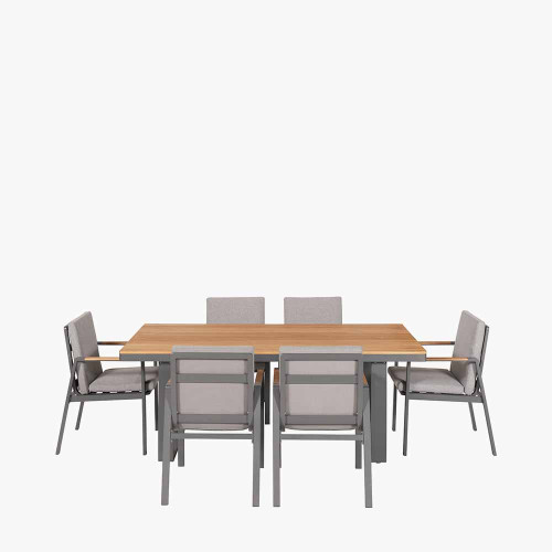 Stockholm Anthracite 6 Seater Dining Set  