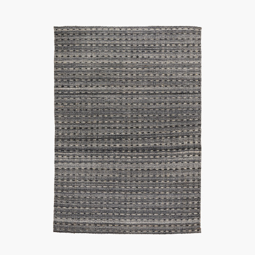 Indoor Outdoor Grey Double Stitch Rug