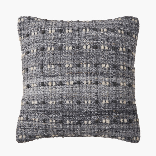 Indoor Outdoor Grey Double Stitch Cushion