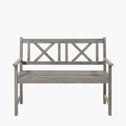 Antique Grey Acacia Wood Bench