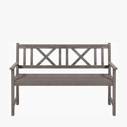 Cambridge Antique Grey 3 Seater Acacia Wood Bench