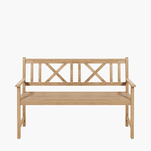 Cambridge Light Teak 3 Seater Acacia Wood Bench