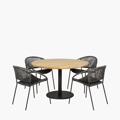 Dakota Black Outdoor 4 Seater Dining Set