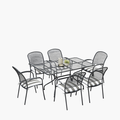 Carlo Rect 6 Seater Dining Set with Cushions