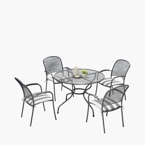 Carlo Round 4 Seater Dining Set with Cushions