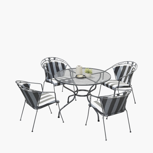 Elegance Round 4 Dining Set & Cushions