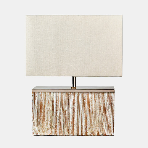 White Wash Wood Table Lamp