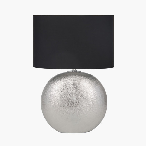 Silver Textured Ceramic Table Lamp 