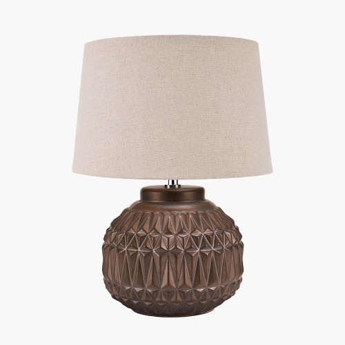 Anneli Bronze Aztec Texture Ceramic Table Lamp