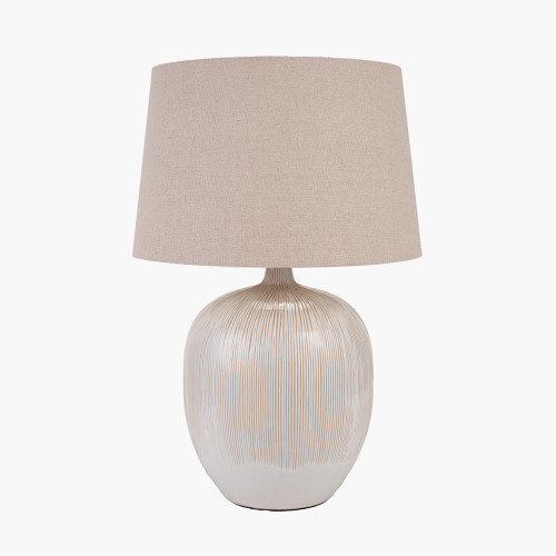 Greta Natural and Cream Textured Ceramic Table Lamp