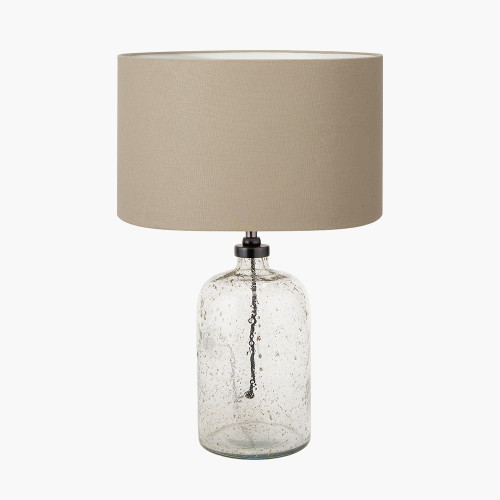 Ophelia S Glass Base & Henry 30cm Taupe shade