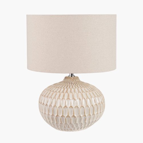 Cassius White Glazed Ceramic Table Lamp 