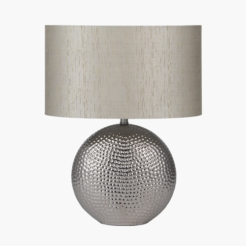 Silver Textured Ceramic Table Lamp