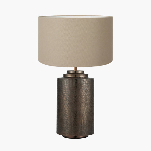 Zuri L Brass Base & Henry 45cm Taupe shade