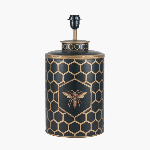 Black Honeycomb Hand Painted Metal Table Lamp 