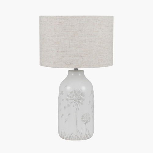 White Floral Ceramic Table Lamp 