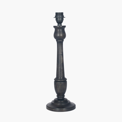 Antique Black Candlestick Wood Table Lamp