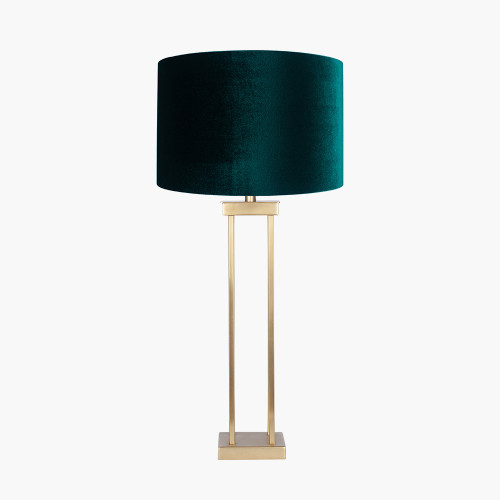 Langston Brass Base & Bow 40cm Green shade