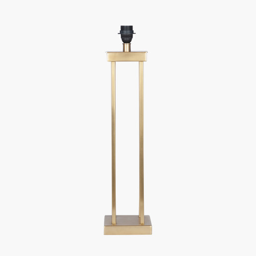 Satin Brass Metal Four Post Table Lamp