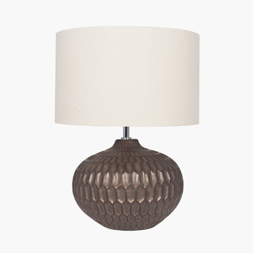 Bronze Textured Glazed Ceramic Table Lamp