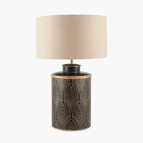 Deco Blk Geo Base & Harry 40cm Taupe shade