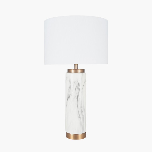 Marble Effect Ceramic Tall Table Lamp