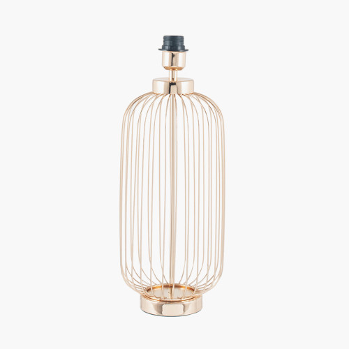 French Gold Metal Wire Tall Table Lamp