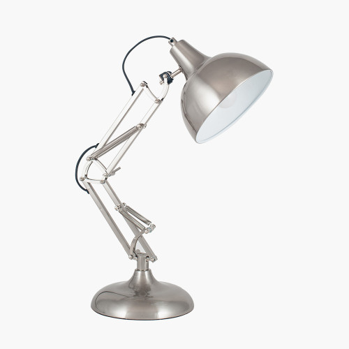 Brushed Chrome Metal Task Table Lamp