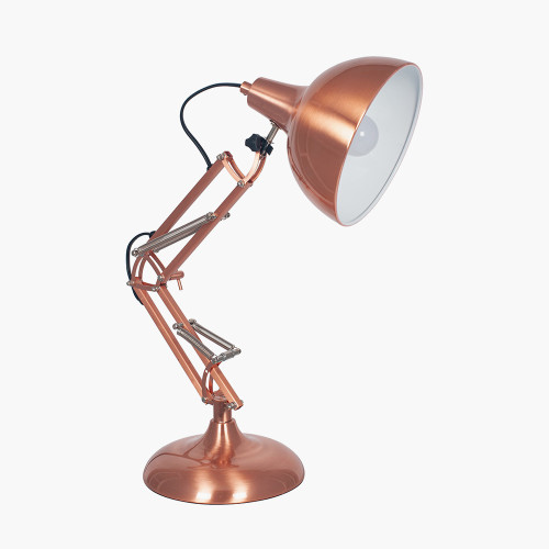 Brushed Copper Metal Task Table Lamp