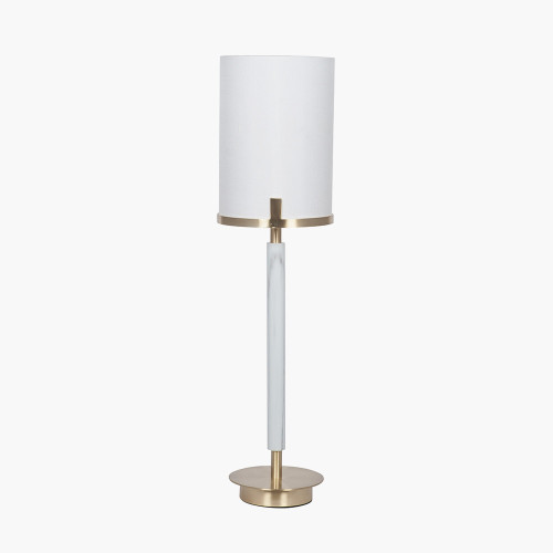 Champagne Gold Metal and Marble Effect Table Lamp