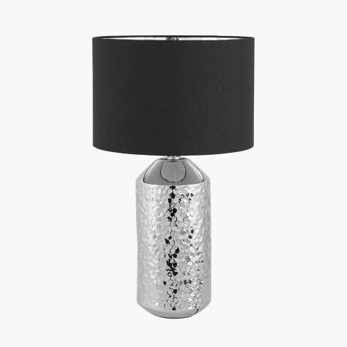 Vega Silver Textured Ceramic Table Lamp