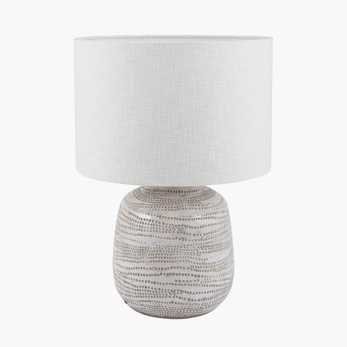 Alina Lamp Base & Lino 25cm White shade