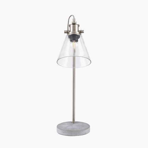 Chaplin Concrete, Chrome and Glass Table Lamp