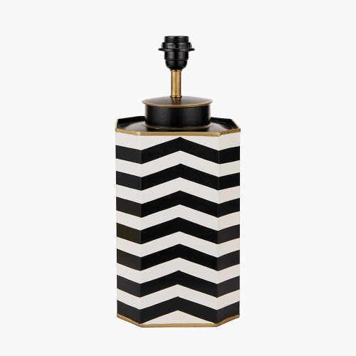 Oskar Black White Chevron Hand Painted Metal T/L