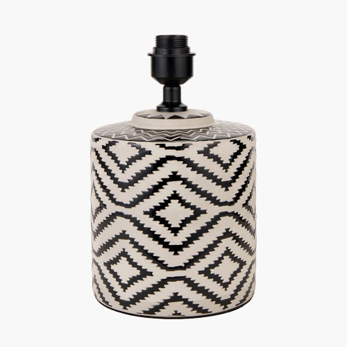 Chirala Black and White Ikat Ceramic Table Lamp