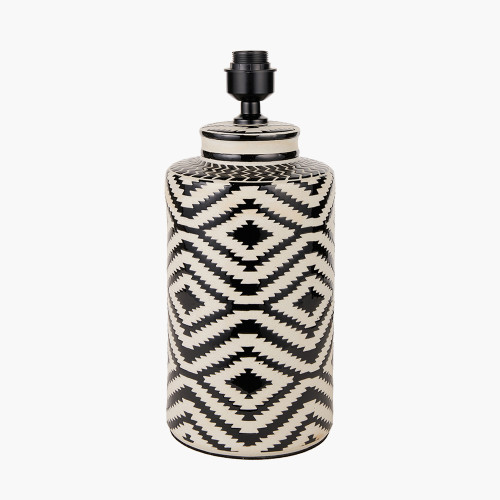 Chirala Black and White Tall Ikat Ceramic T/L