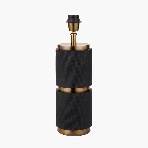 Alnico Black and Brass Metal Textured Table Lamp