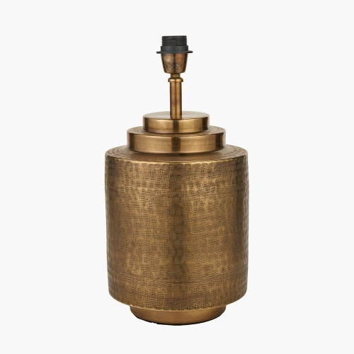 Zuri Antique Brass Metal Pot Table Lamp