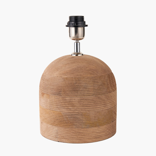 Nelu Natural Engraved Wood Dome Table Lamp