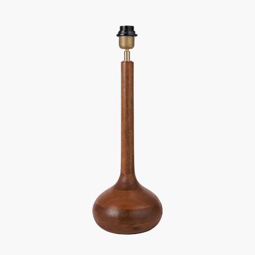 Toma Oiled Wood Tall Neck Table Lamp