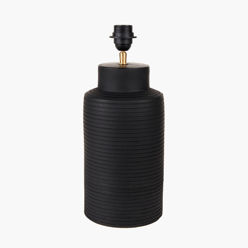 Sierra Black Tall Ribbed Terracotta Table Lamp